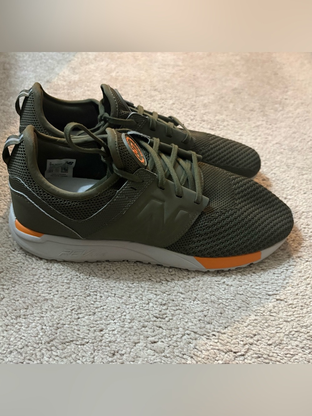 New Balance 247 RevLite Olive Green Mesh Lightweight Sneakers Men’s 11.5 - Picture 3 of 8